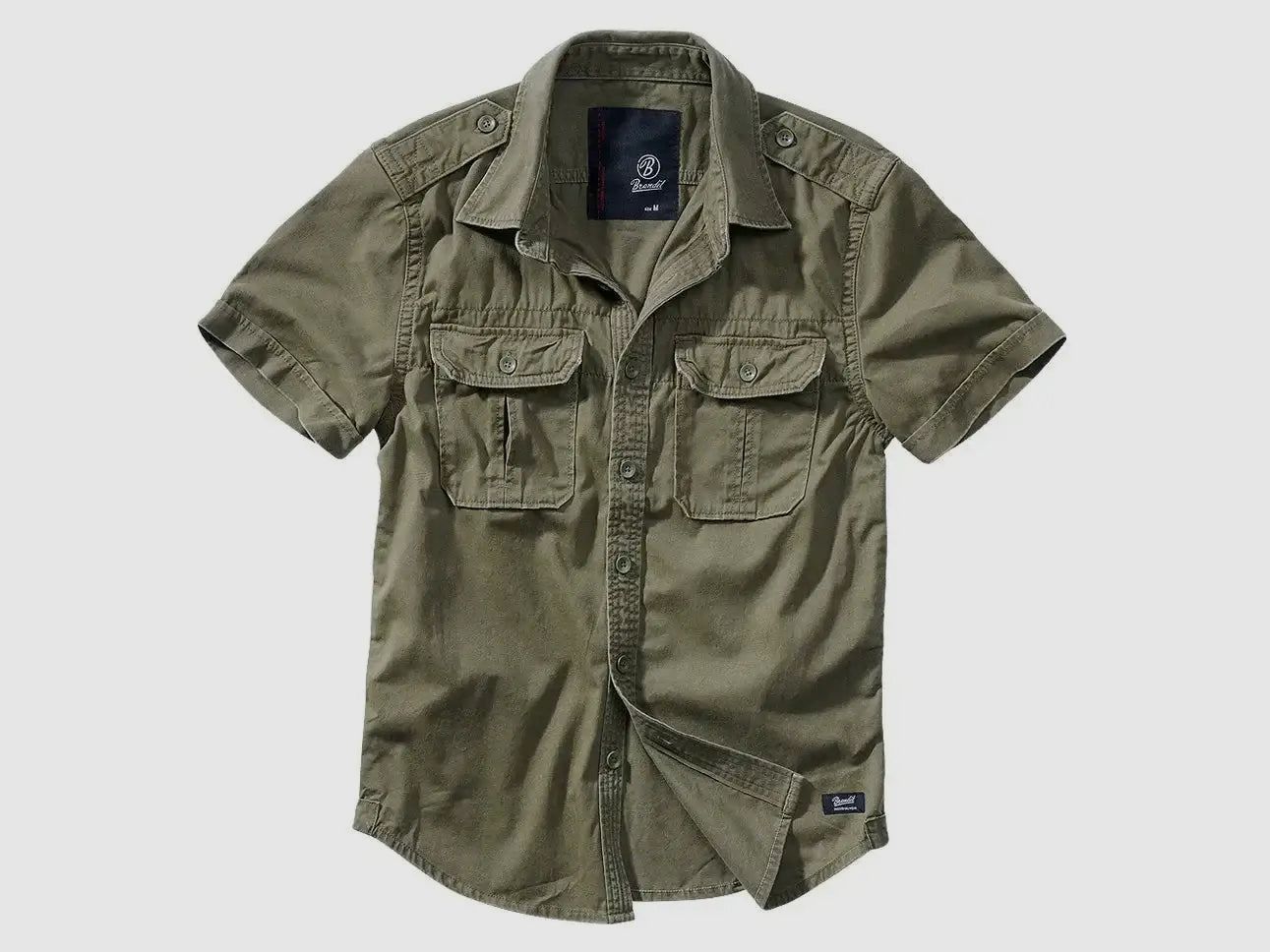 Brandit Brandit Camisa Vintage de Manga Corta - Oliva / M Hombres