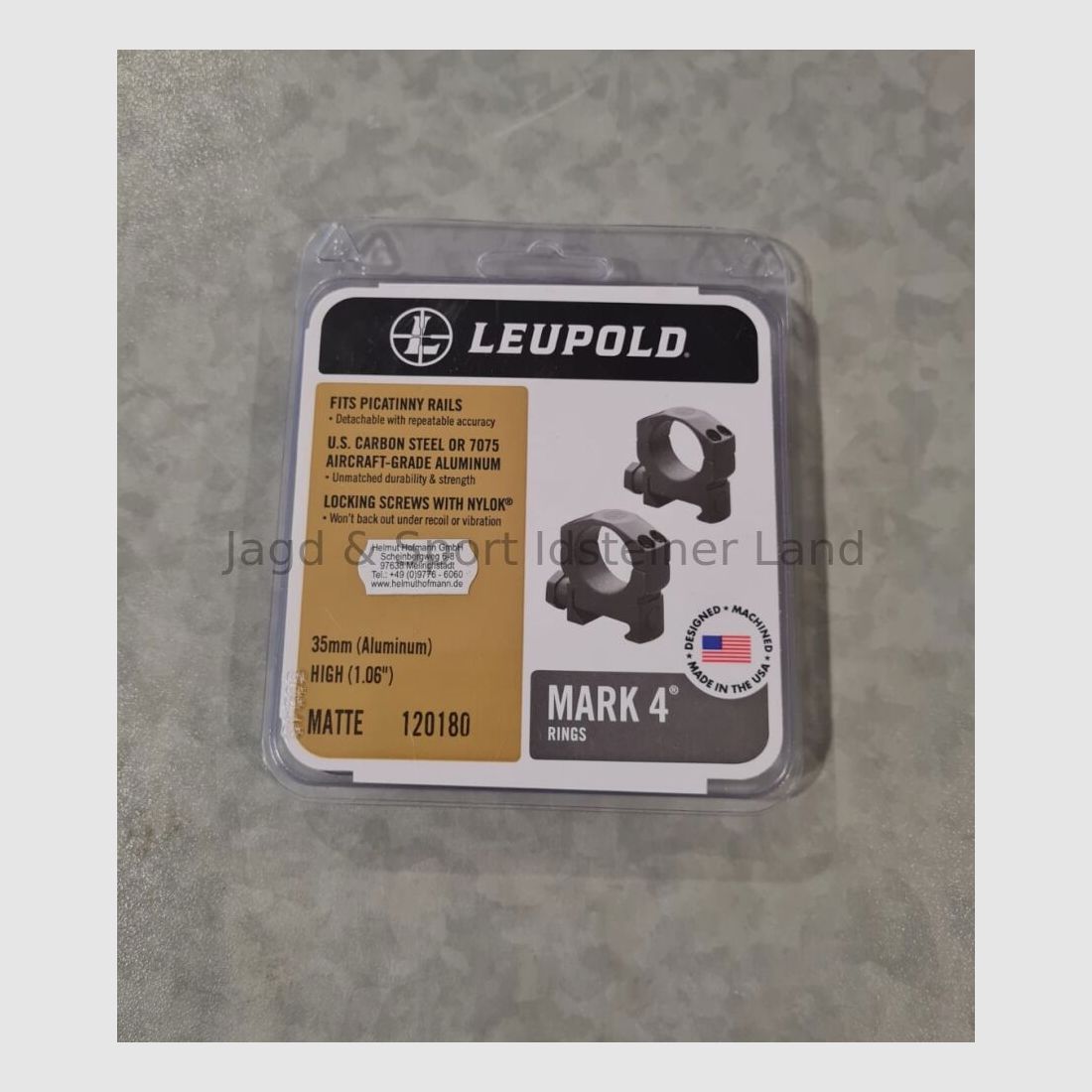 Leupold Mark 4 ringmontage voor Picatinny, 35mm middenbuis, BH: hoog