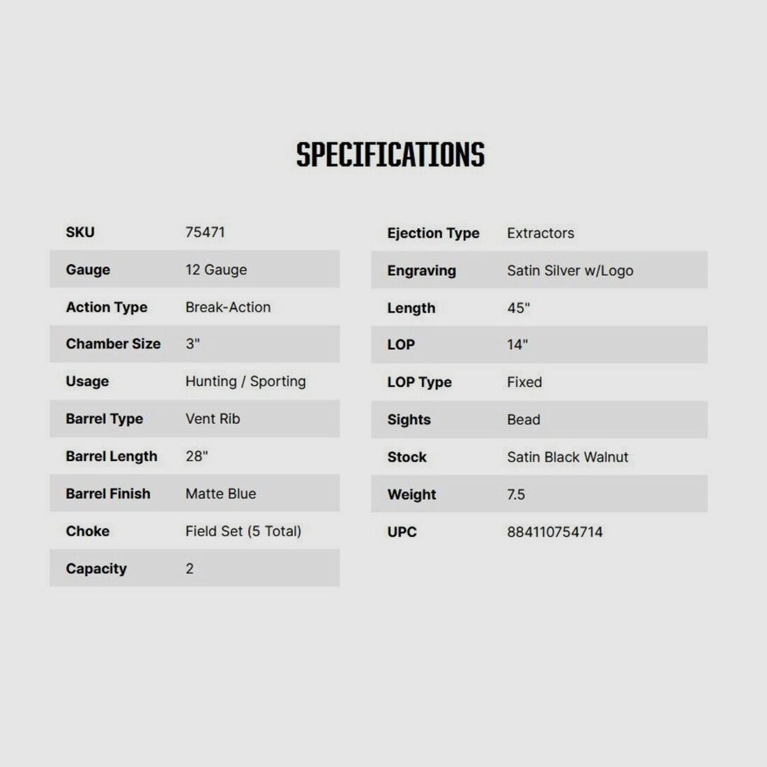 Mossberg International Silver Reserve 28" (28 inches) 12/76