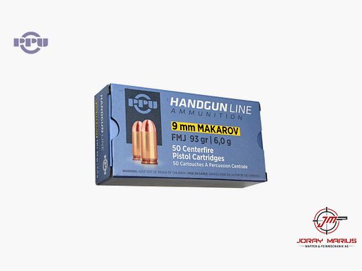 9mm Makarov PRVI Partizan 6.0g 93gr FMJ