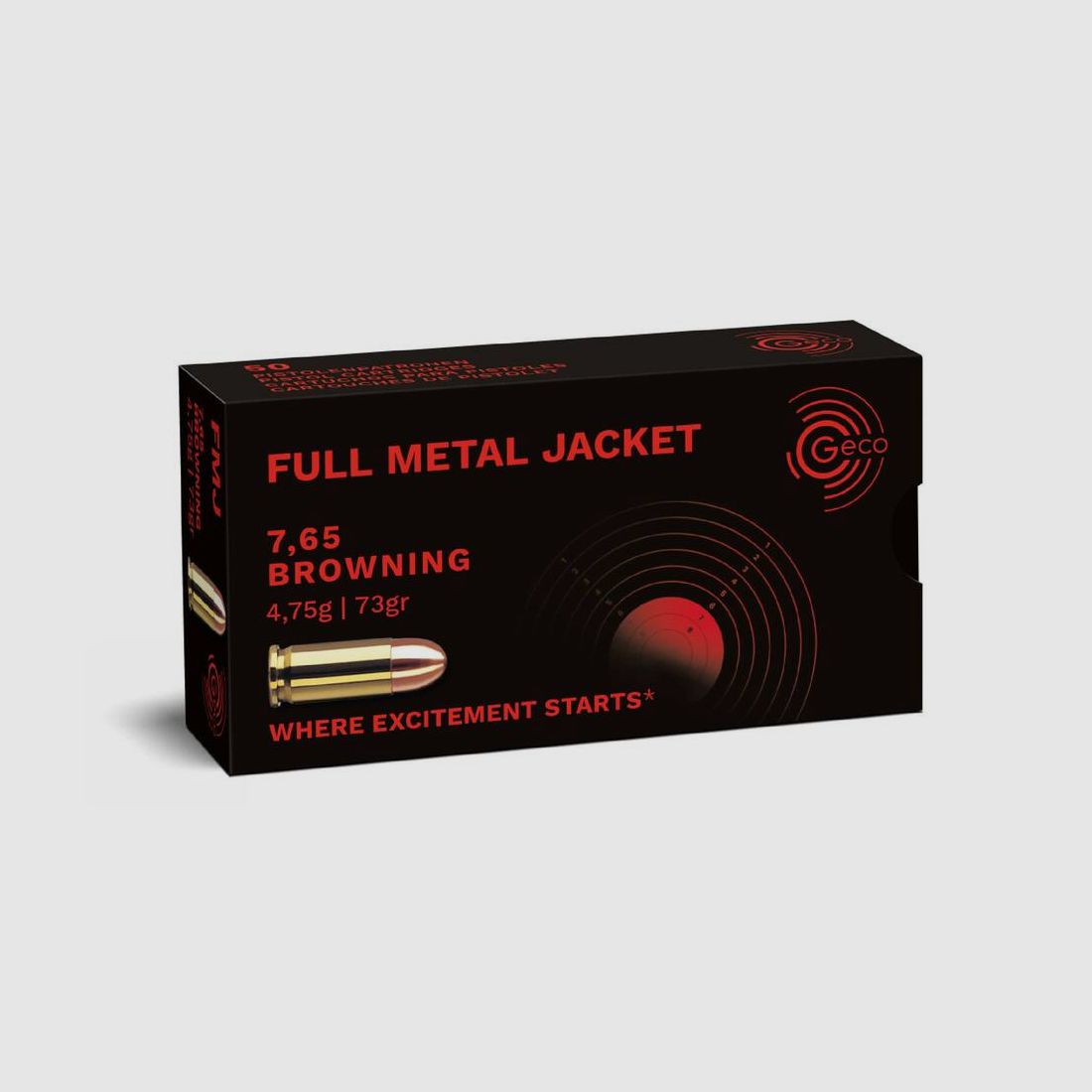 7.65 Browning VMPist. Cart. GECO 4.7g/73gr