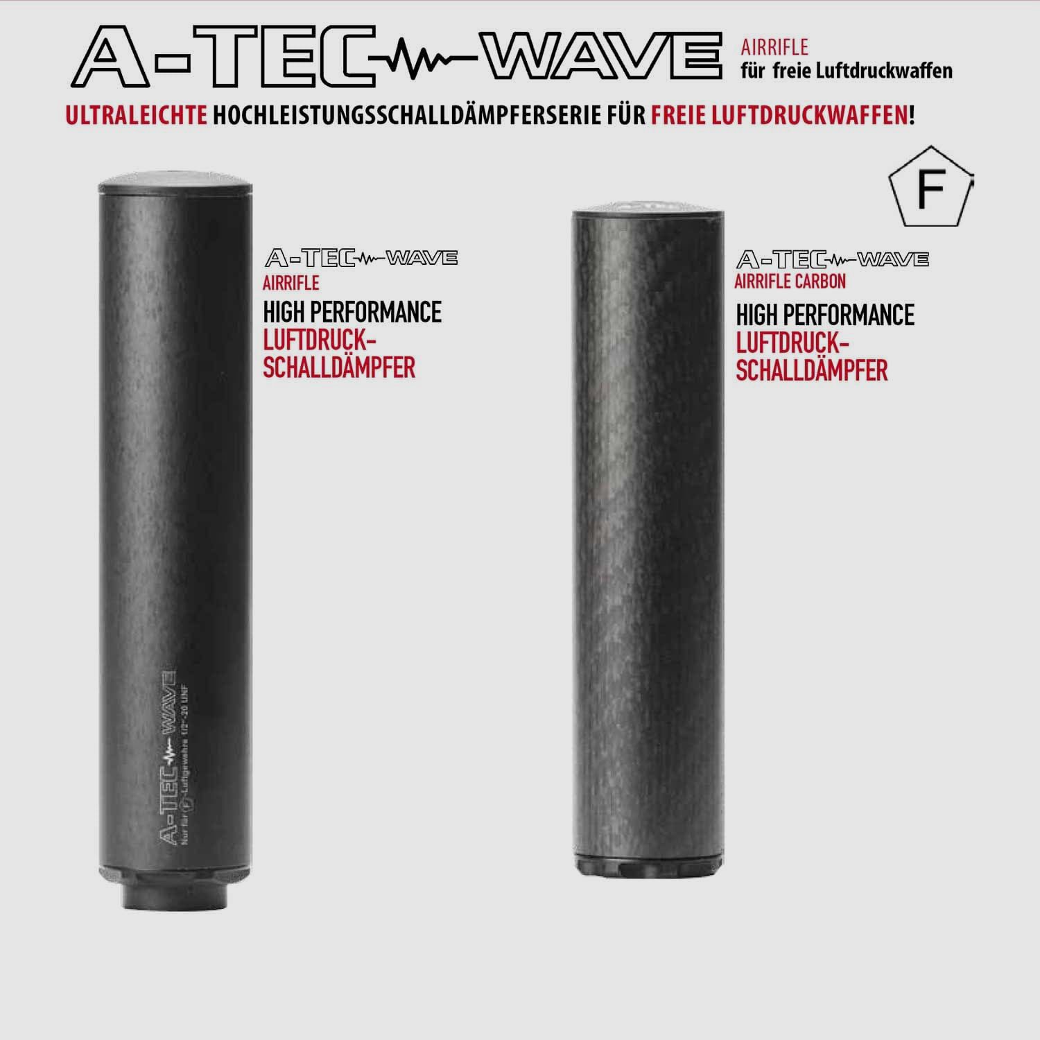 A-Tec Zubehör für Freie Waffen Schalldämpfer WAVE Airrifle 1/2x28 UNEF Gewinde
