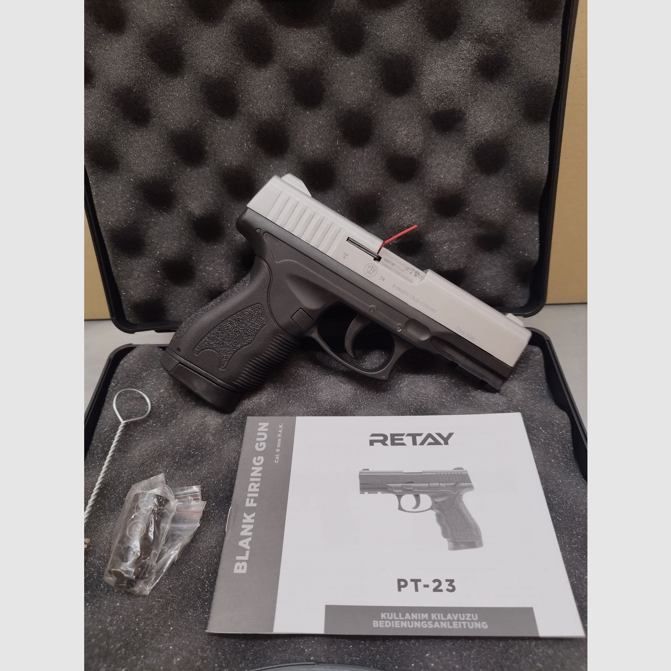 Retay PT-23 pistola a salve 9mm PAK Nickel !!Merce nuova!!