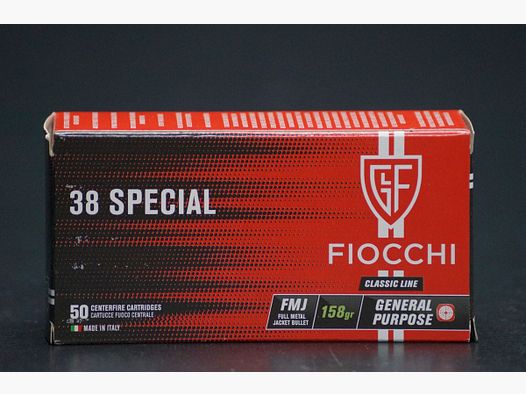 Fiocchi .38 Spl FMJ 158 grs.