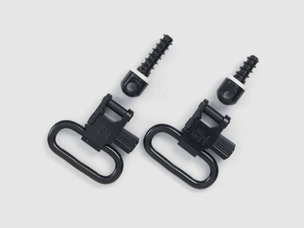 Uncle Mike's QD Sling Swivel Set with Wood Screws 1 1/4" (31mm) Black