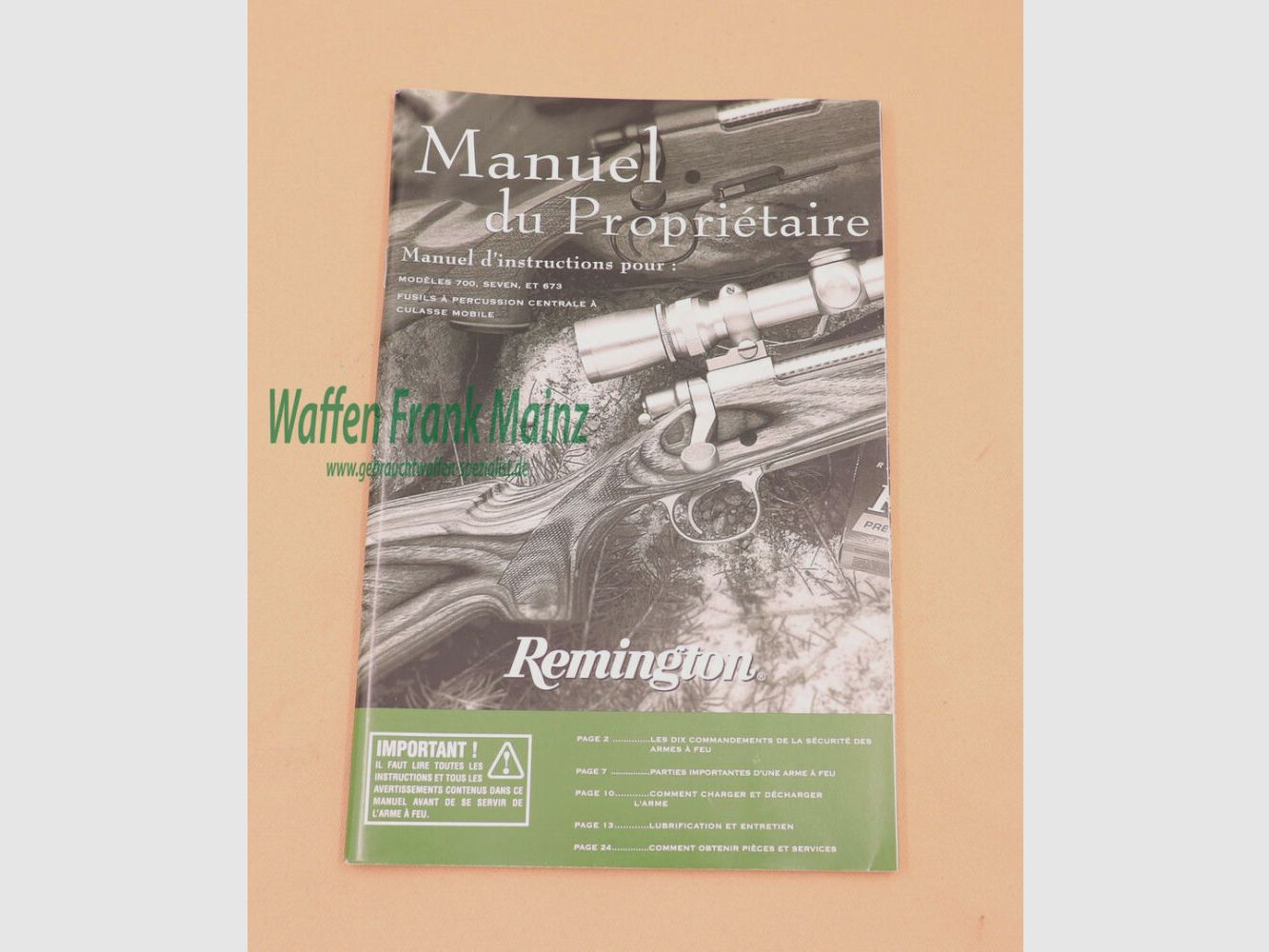 Remington - USA Istruzioni per l'uso Remington Mod. 700, Seven & 673