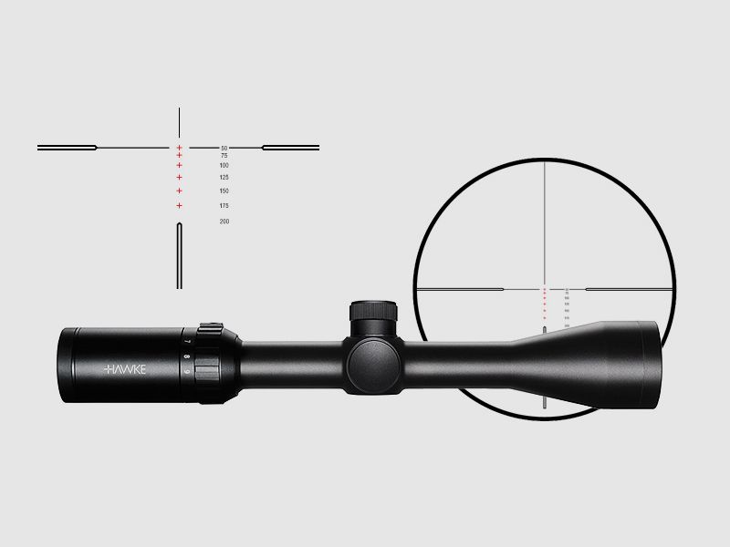 Zielfernrohr von Hawke Modell Vantage IR 1 Zoll 3-9x40, Absehen Rimfire .22 LR HV