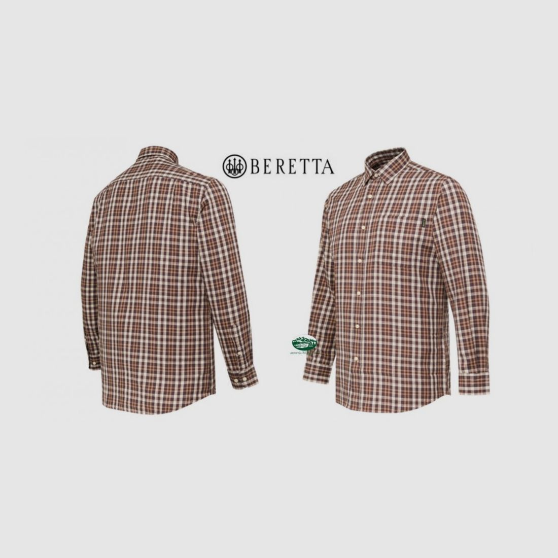 BERETTA Camicia quadri Bryggen beige bordeaux LU382