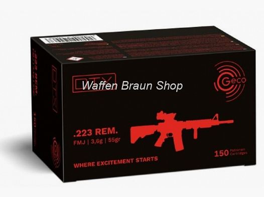 Geco Munition .223 rem VM DTX 3,6g/55grain 150 Stück