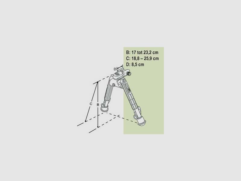UTG TL-BP01-A Heavy Duty Recon 360-degree weapon tripod 17–23.2 cm, image 3 of 3