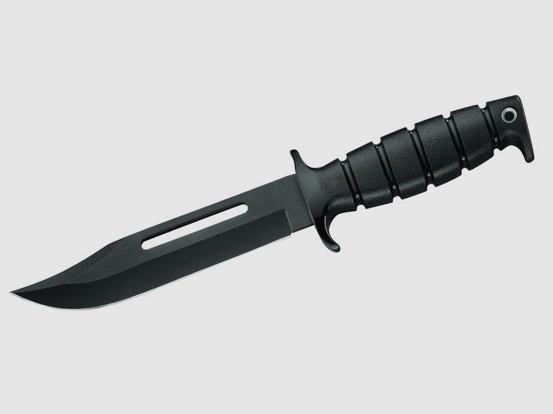 Powerful black 5mm blade, outdoor knife with sturdy sheath