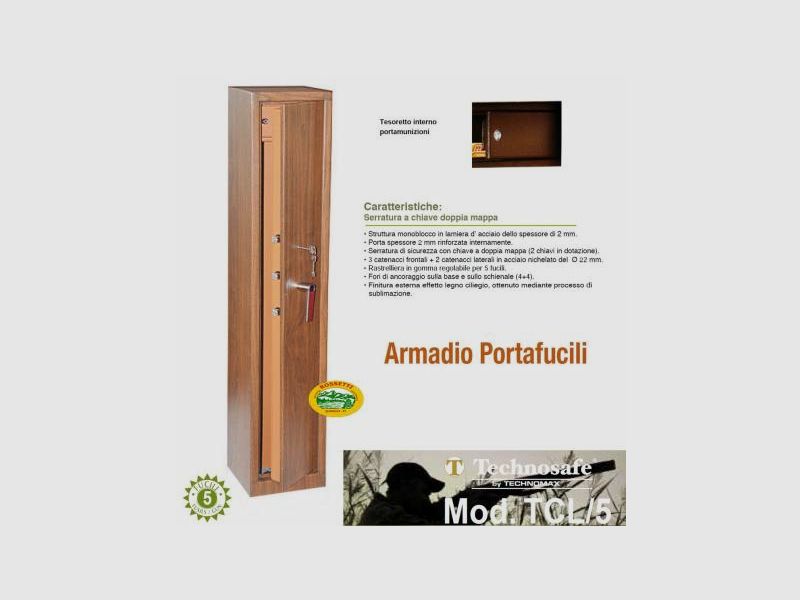 TECHNOMAX Schrank 5 Plätze Holzart Kirschbaum TCL/5
