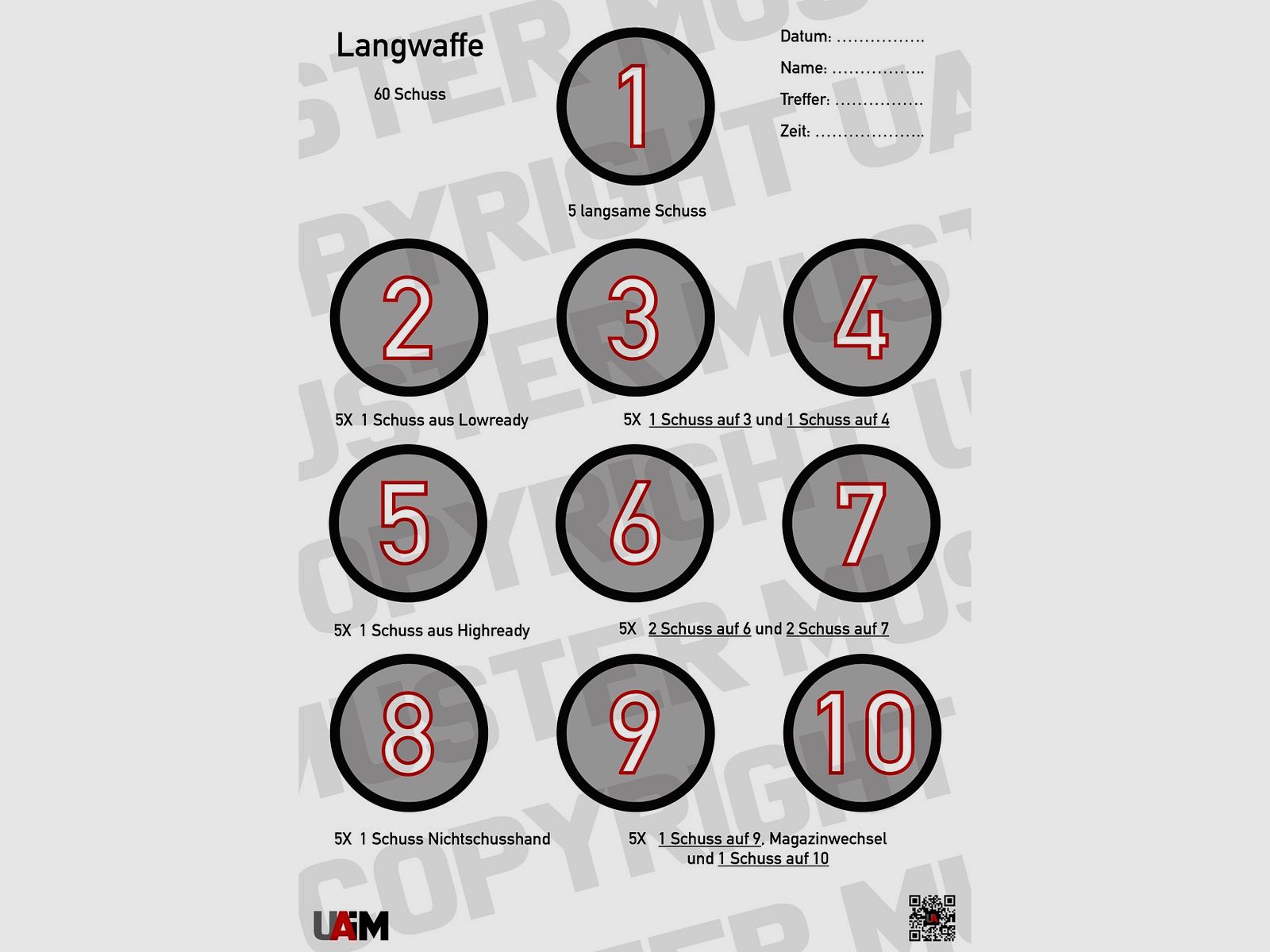 Daily Dot Drill Long Gun DIN A1 - Target for Comprehensive Long Gun Training