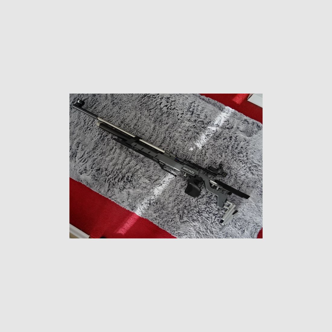 Anschütz 9015 Alu ondersteuning luchtgeweer - kleur irisfilter - stabilisator - origineel accessoire - koffer - 1e hand - weinig gebruikt