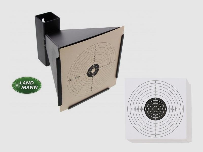 Kugelfang Scheibenkasten (Trichterförmig) 14x14 + 100 Zielscheiben für Luftgewehr und Airsoft