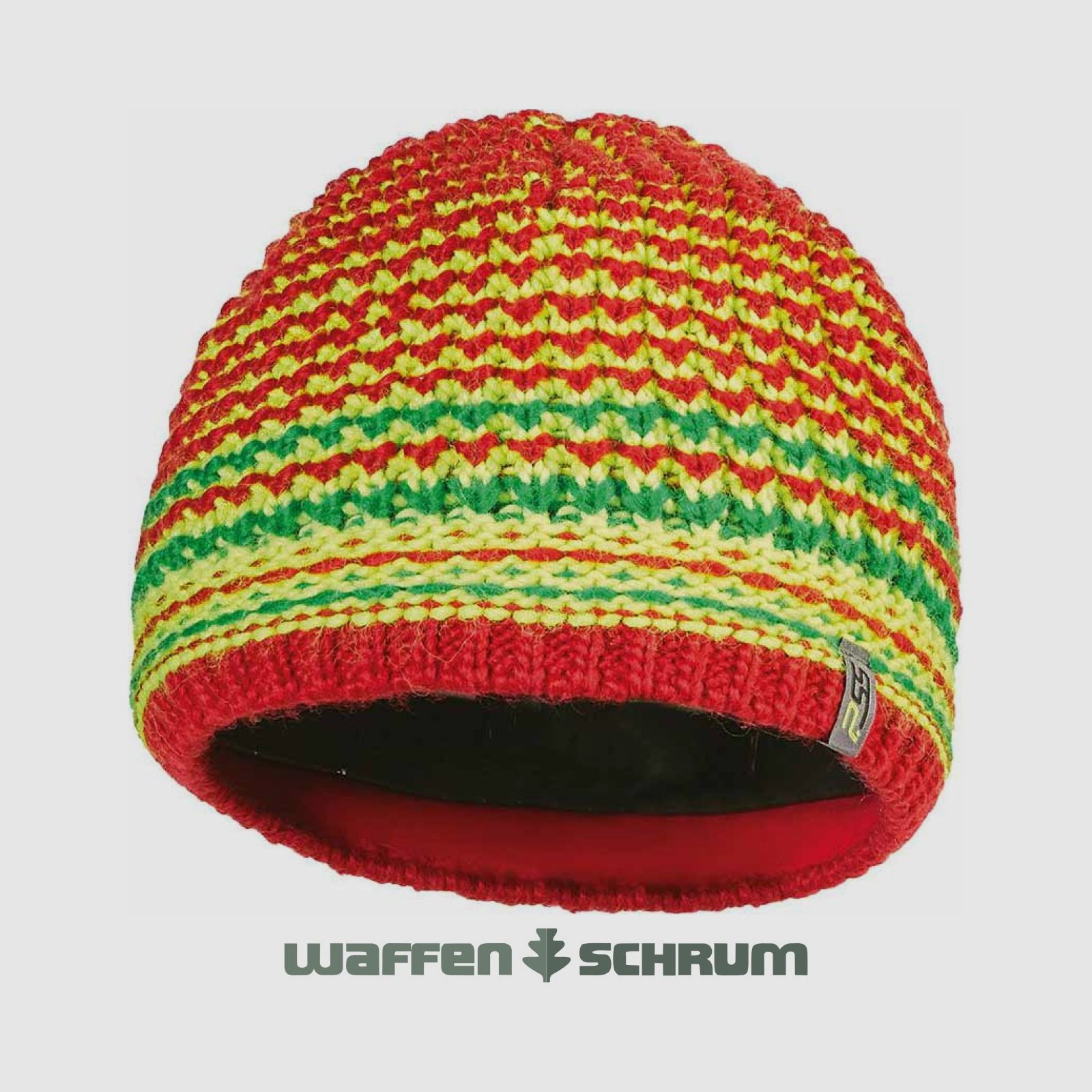 Pfeiffer Sicherheitssysteme Strickmütze Rot/Gelb/Grün