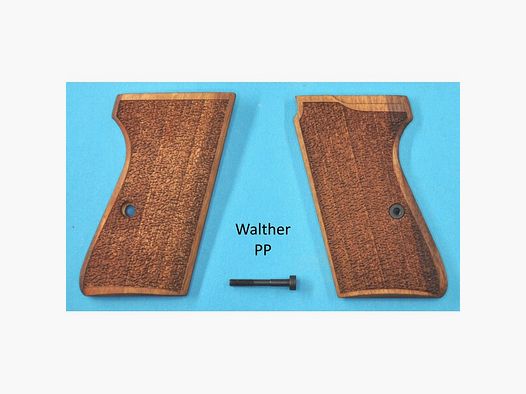Nussbaum-Grifschalen für Pistole Walther PP, punziert (nicht PPK)