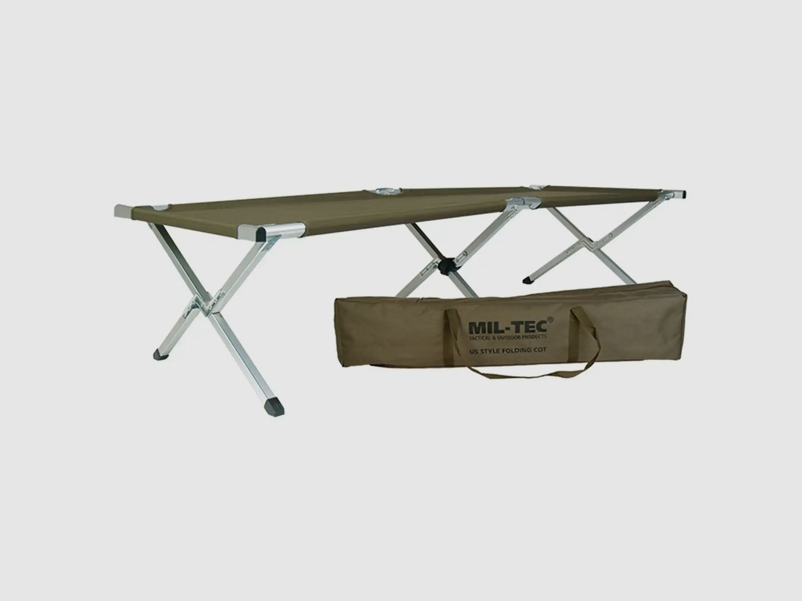 Mil-Tec Lit de camp US Type Alu 190x65 cm - Olive