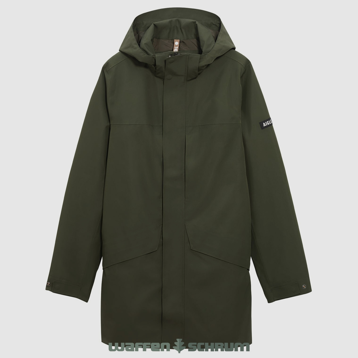 Parka Aigle Długa z Kapturem Gore Tex Awokado