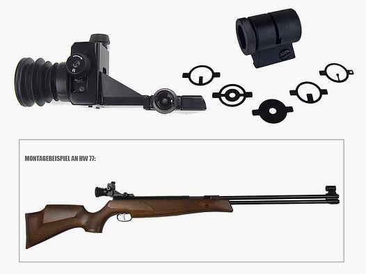 Diopter Set mit PrĂ¤zisionsdiopter und TunnelkornfuĂź mit 5 KornblĂ¤ttern fĂĽr Weihrauch HW 30 HW 35 HW 50 HW 77 HW 80 HW 85 HW 90 HW 95