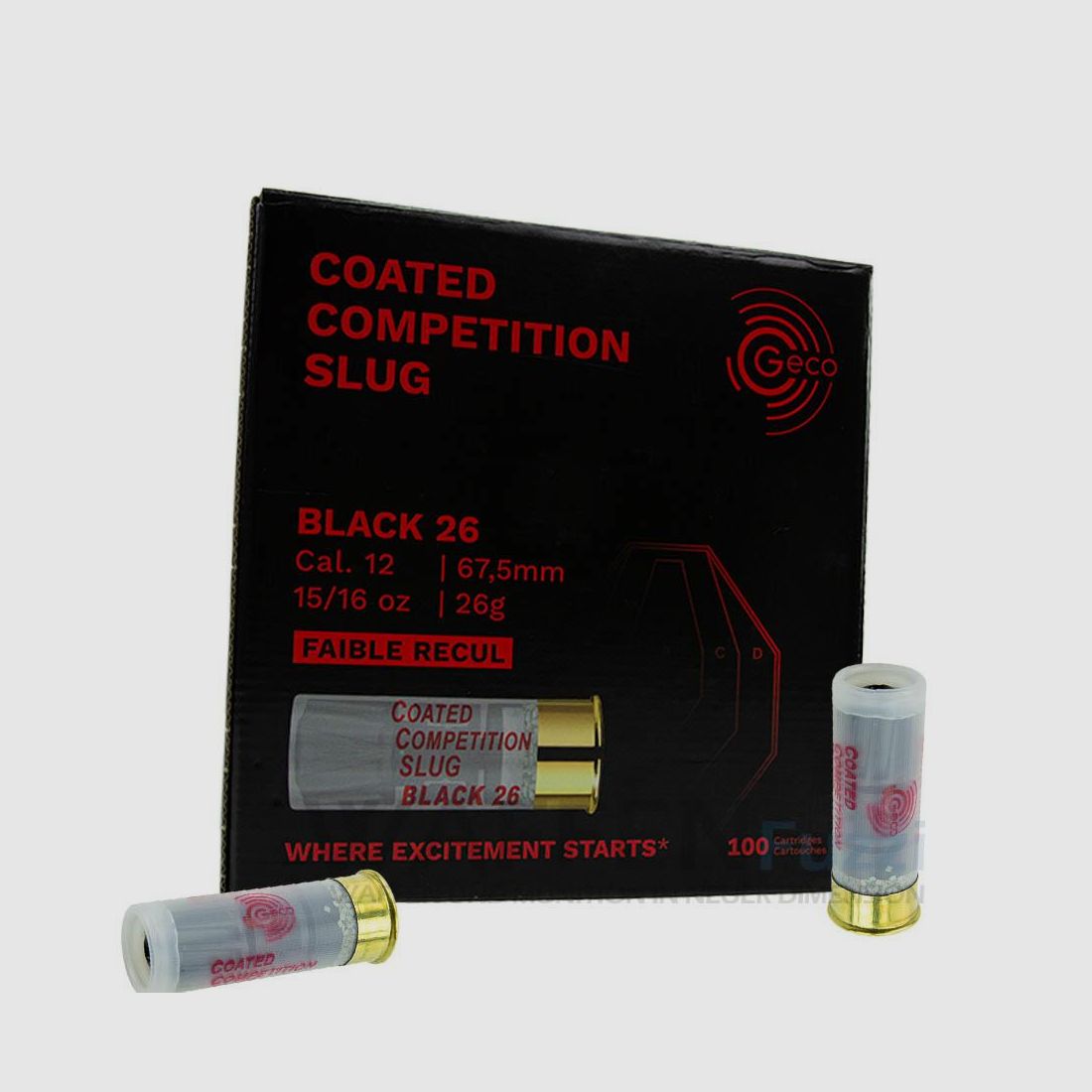 Coated Competition Slug Black 26g 100 Schuss Kaliber 12/67,5