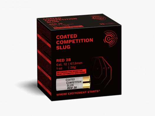 GECO COATED COMPETITION SLUG RED - 12/67,5 - 28 G. - 25 STÜCK