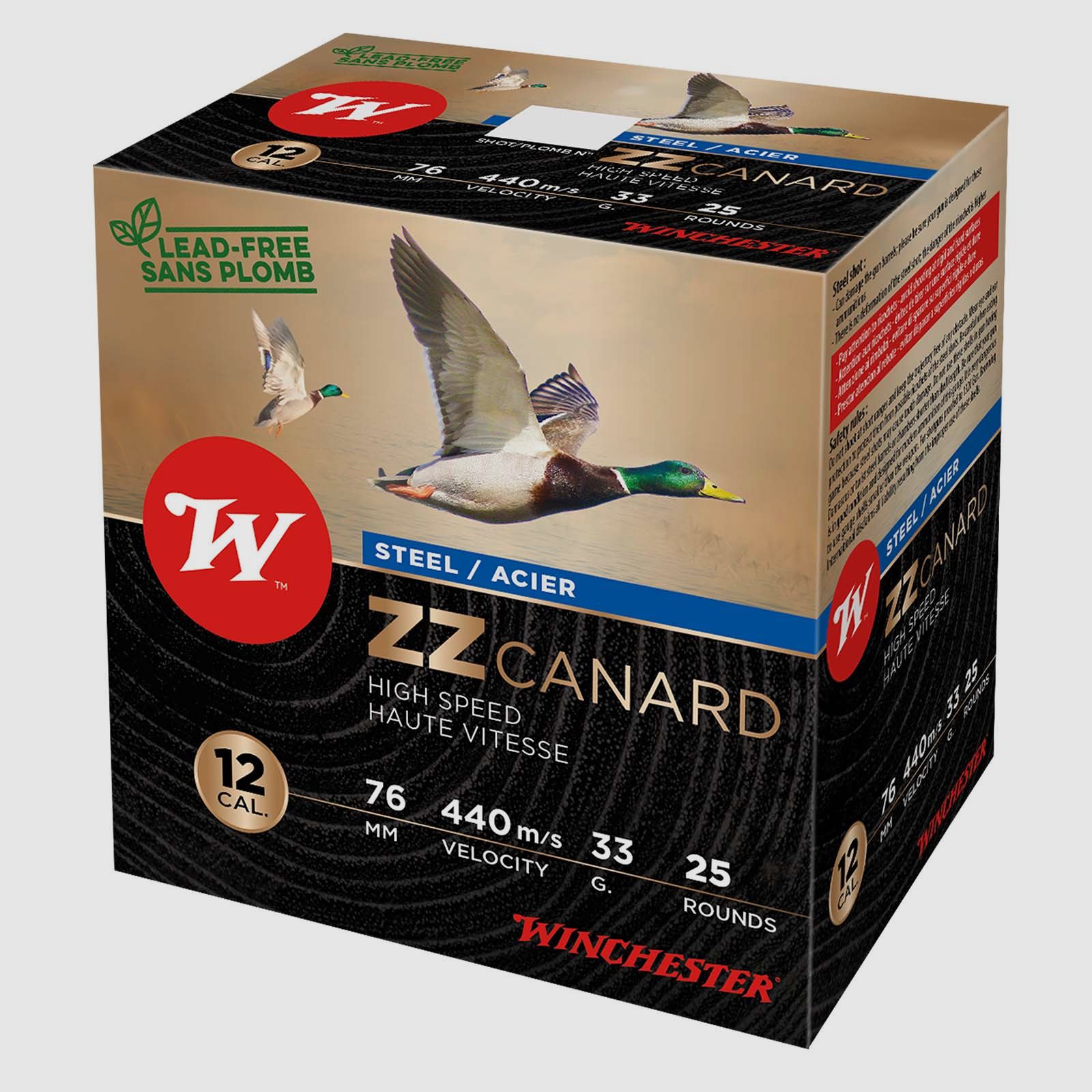 Winchester ZZ Canard Steel .12/76 33g #4 (3.2mm) 25 cartridges
