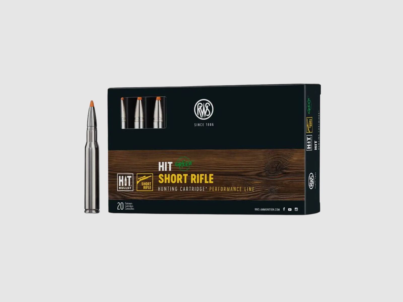 RWS 8x57IS HIT Short Rifle 160gr 20-colpi