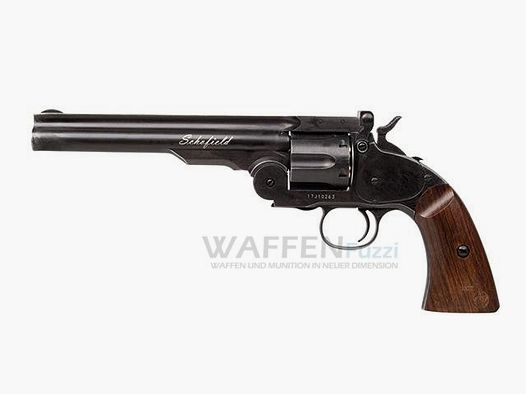 Revolver CO2 Schofield 6 pollici Aging Black calibro 4,5mm Diabolo