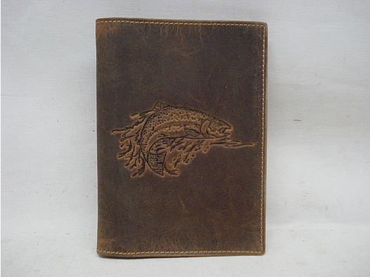 ID card holder fish motif - 6 compartments, brown