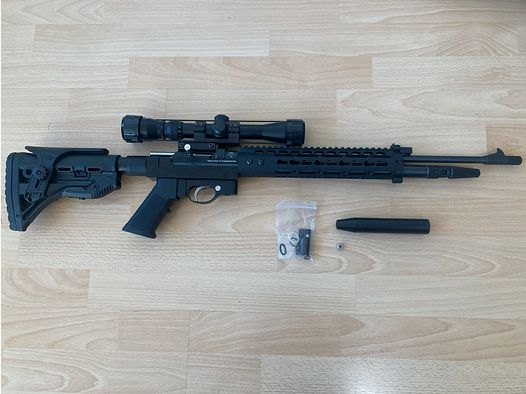 Diana Trailscout Luftgewehr 4,5mm Umbau AR15-Stil 7,5J, inklusive Zielfernrohr und 12J Ventil (nicht eingebaut)