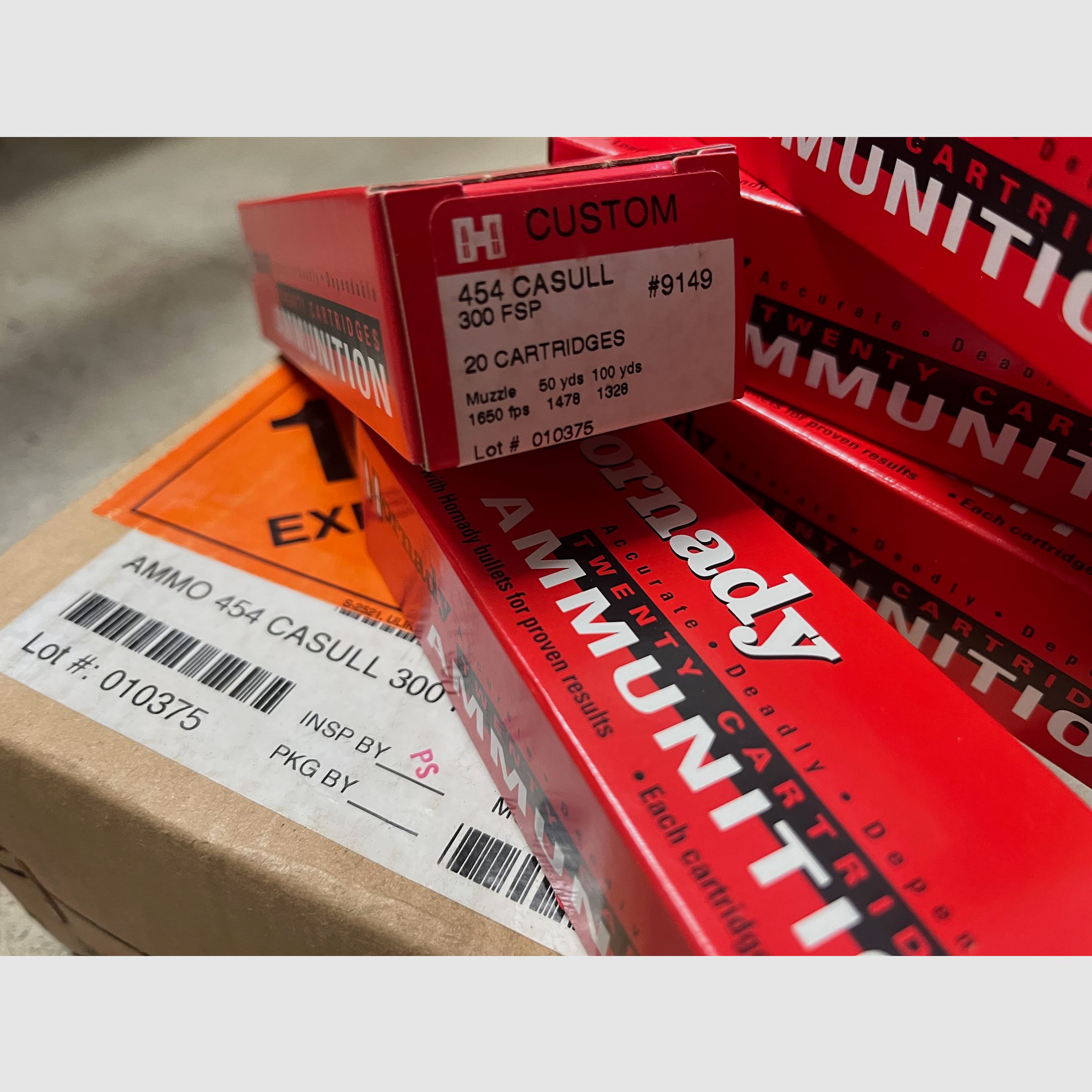 Revolver cartridges Hornady Custom .454 Casull 300FSP #9149