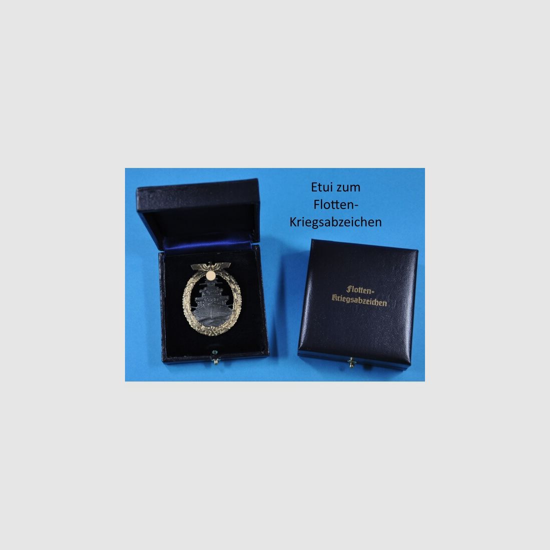 Etui zum Flotten-Kriegsabzeichen mit waagerechter Nadel Repro !!!