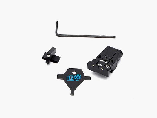 LPA SPR62BN30 Juego de mira ajustable para Browning HP Vig., HP MKIII, HP Pract., HP40 S&W con cola de milano punto de mira