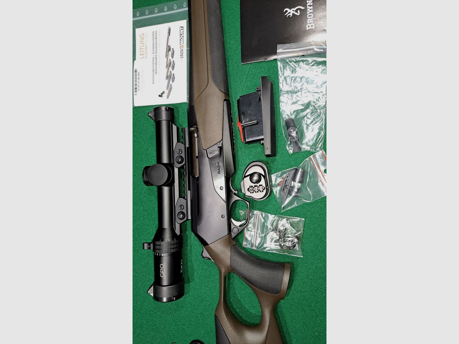 Fusil semi-automatique Browning BAR 4X Hunter Crosse Composite Marron/Noir Cal. .308Win avec accessoires