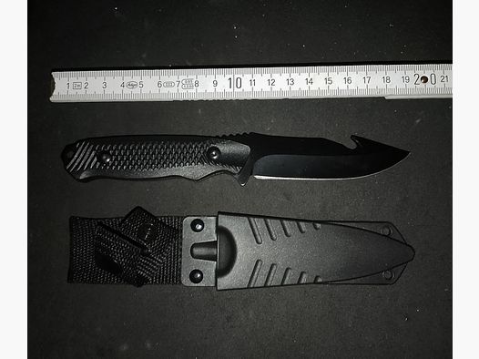 Diving knife angler knife outdoor knife black with sheath new