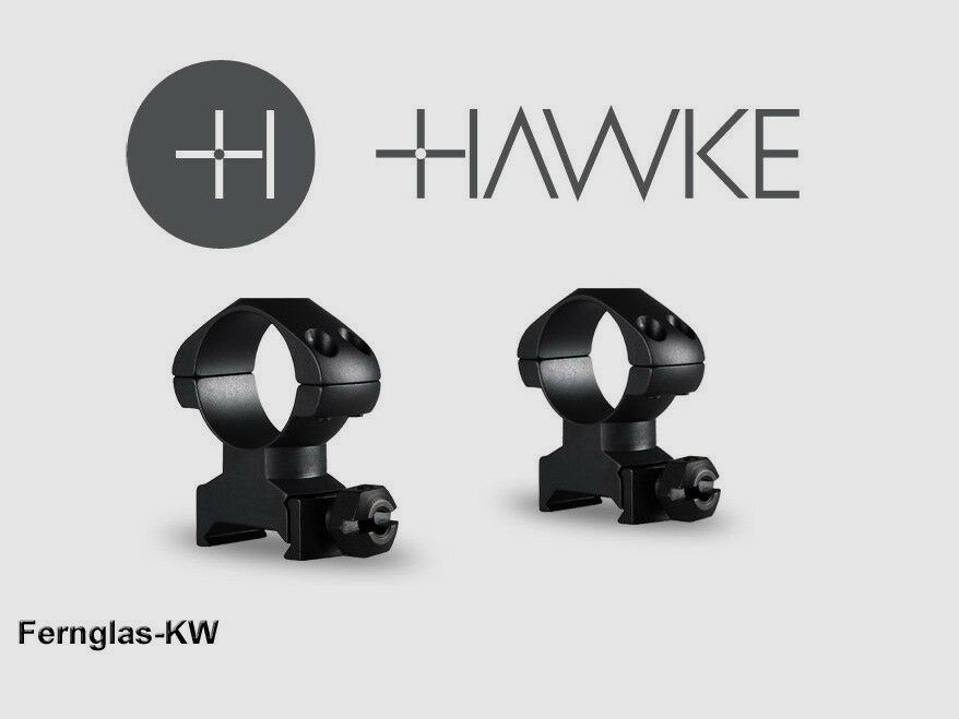 HAWKE 23002 1" 25,4mm Präzision Stahl Ringmontagen Hoch für Weaver Schiene