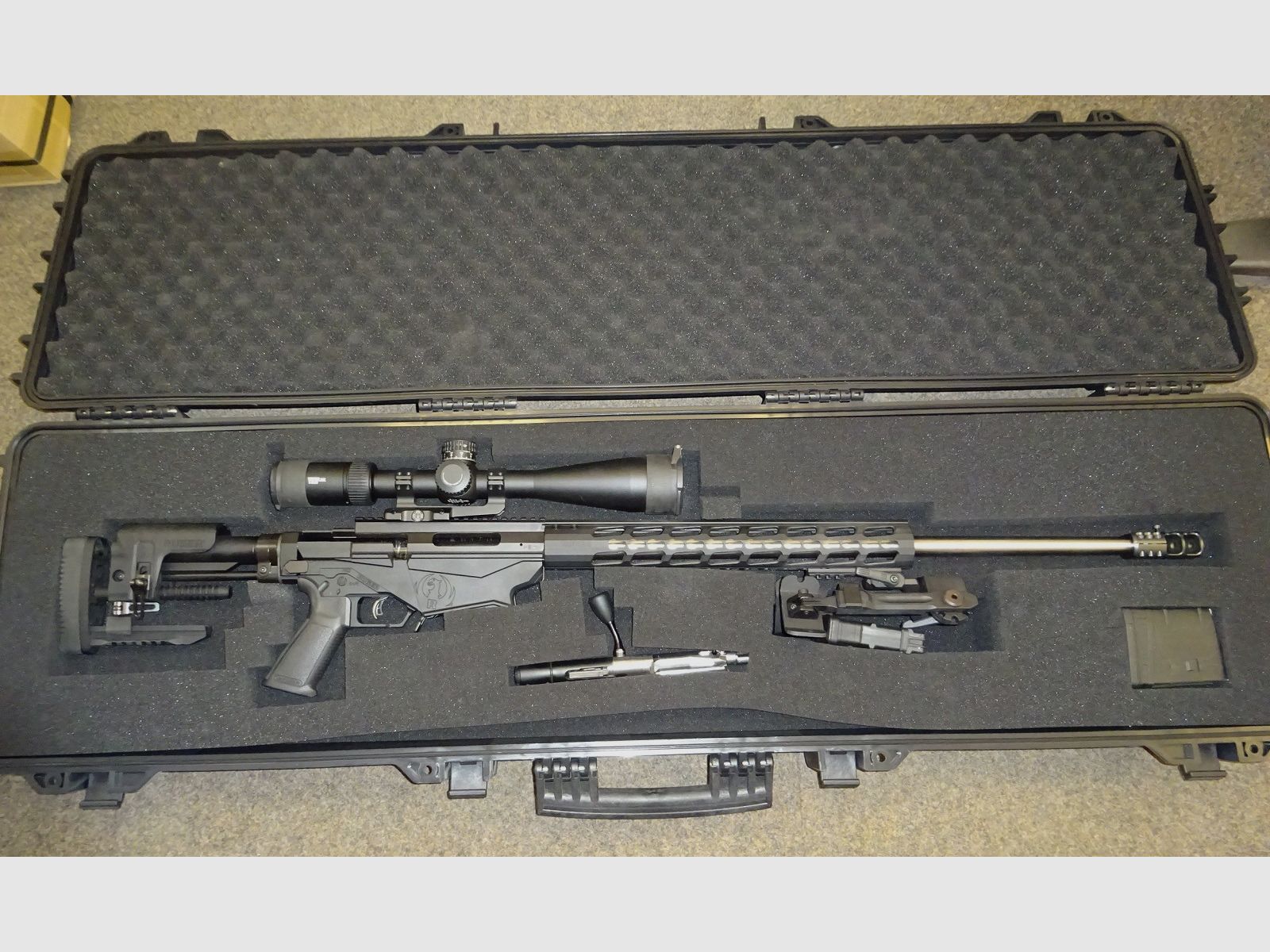like new RUGER Precision Rifle RPR in 6,5mmCreedmoor + interchangeable barrel .308Win + scope VORTEX "ViperPST" 5-25x50