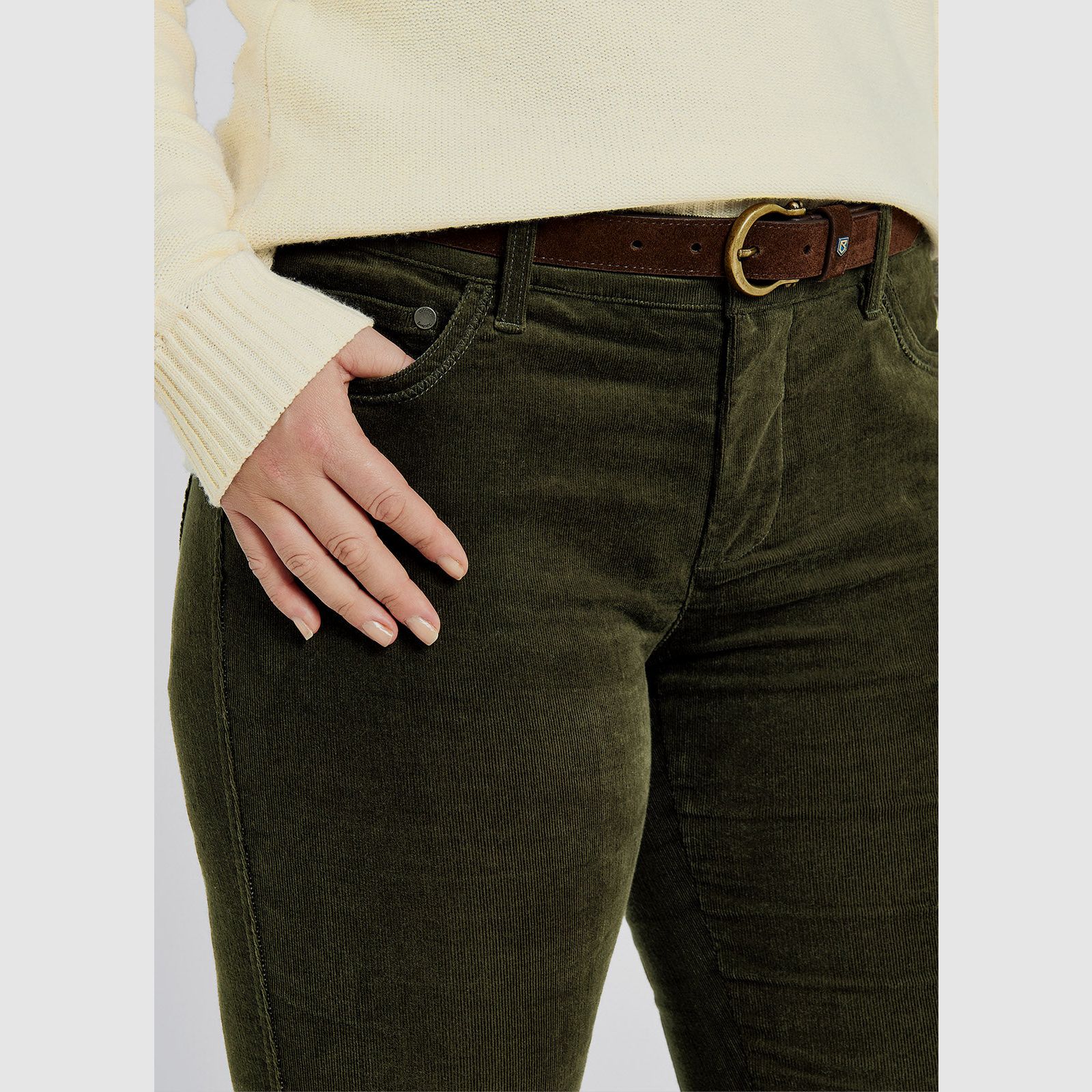Dubarry of Ireland Pantalon en velours côtelé Honeysuckle Olive