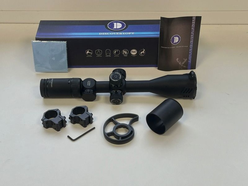 Telescopio Discovery Optics 3-12x42, diametro del tubo 25,4 mm con ruota laterale e supporto ad anello