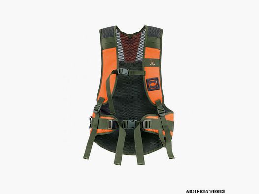 RISERVA – VEST/BACKPACK FOR HUNTING GUIDE IN FLUORESCENT ORANGE