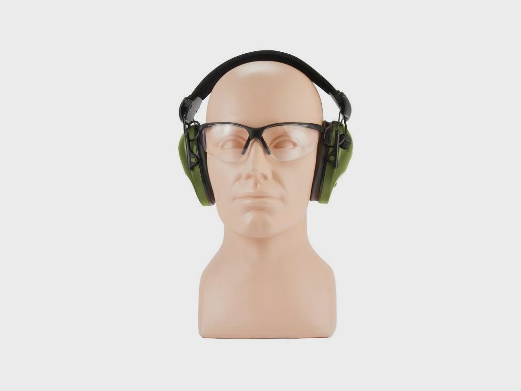 Protección auditiva, auriculares activos RealHunter ACTiVE PRO color oliva + gafas de protección, imagen 6 de 7