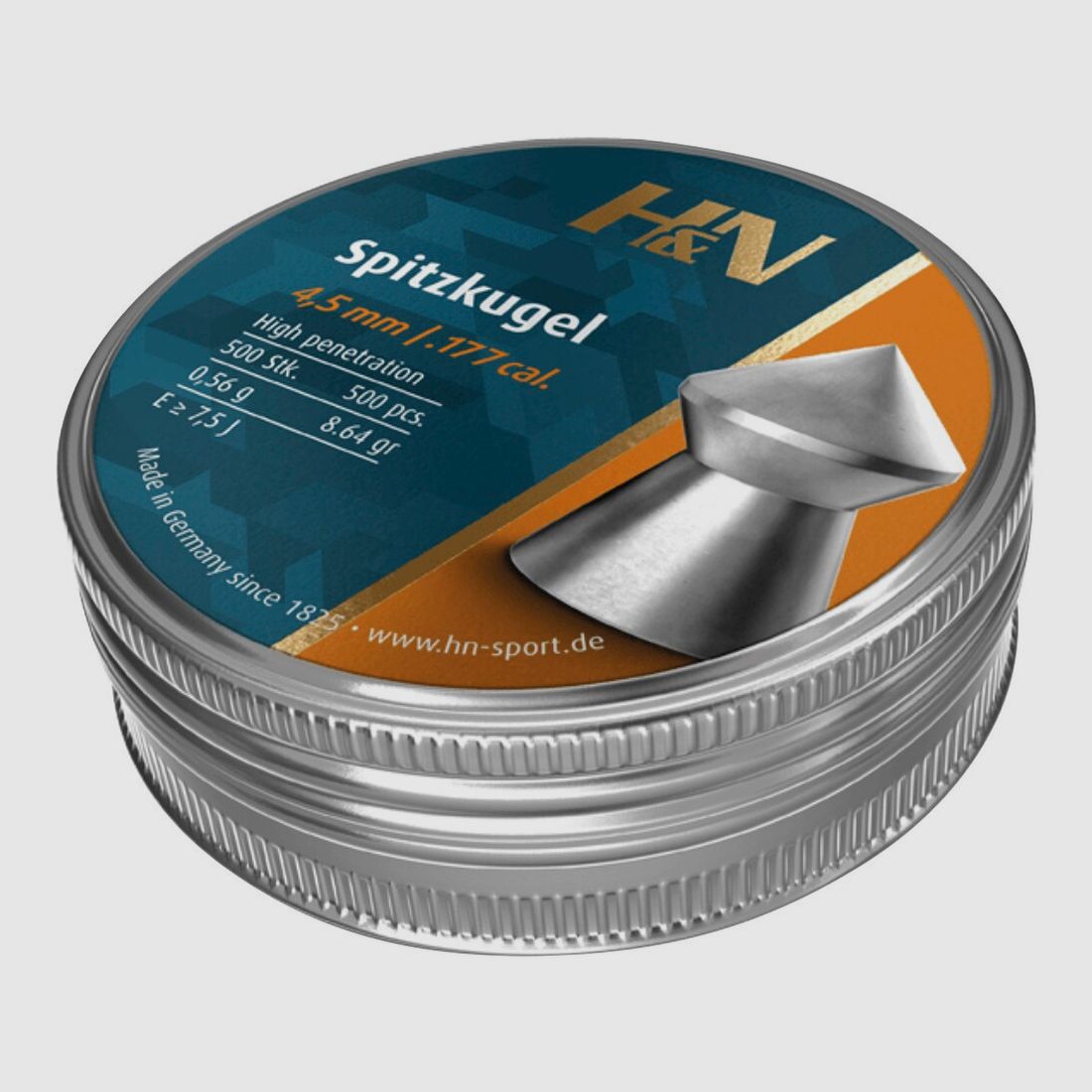 Haendler & Natermann 4.5mm diabolo pointed ball 0.56g (Caliber 4.50), image 1 of 3