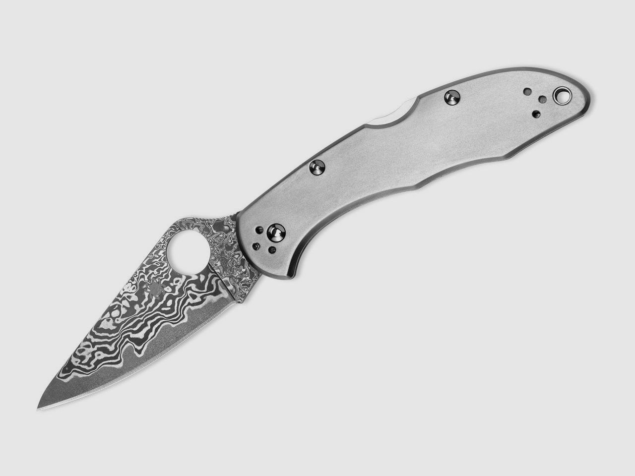 Taschenmesser Delica 4 Titanium Damascus ein edles Damast