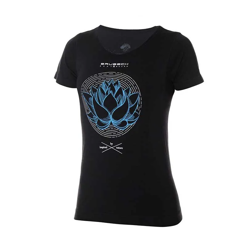 Brubeck – Women's short-sleeve Outdoor Wool Pro T-shirt – black – lotus, image 1 of 3