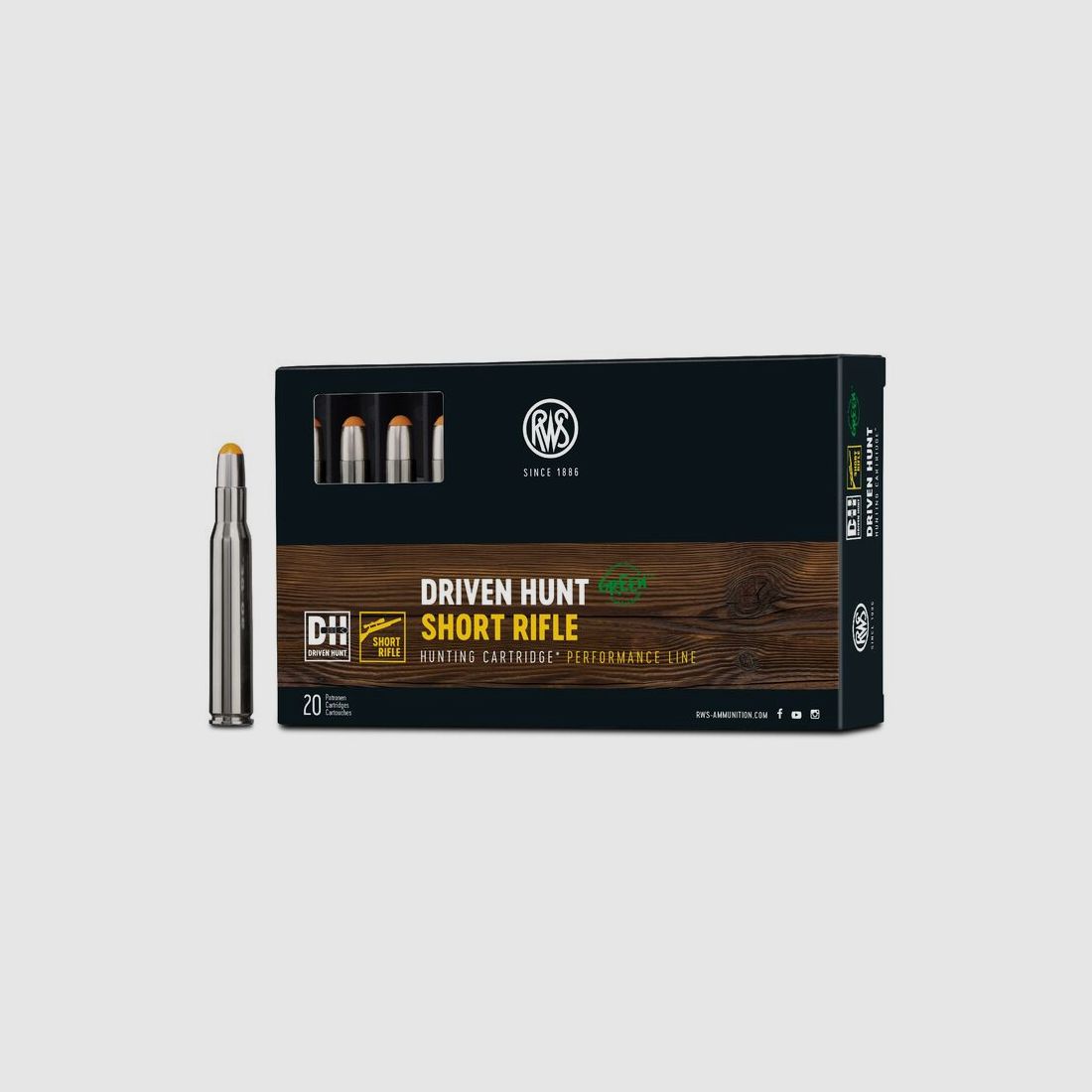 RWS .30-06 Driven Hunt Green Short Rifle 150grs Deformation 20 Schuss