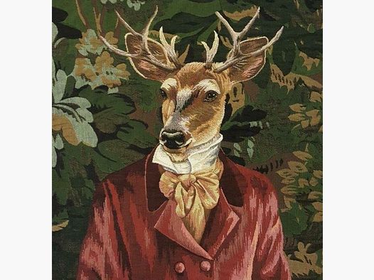 Lovergreen Kissen Motiv Kissen Hirsch rote Jacke