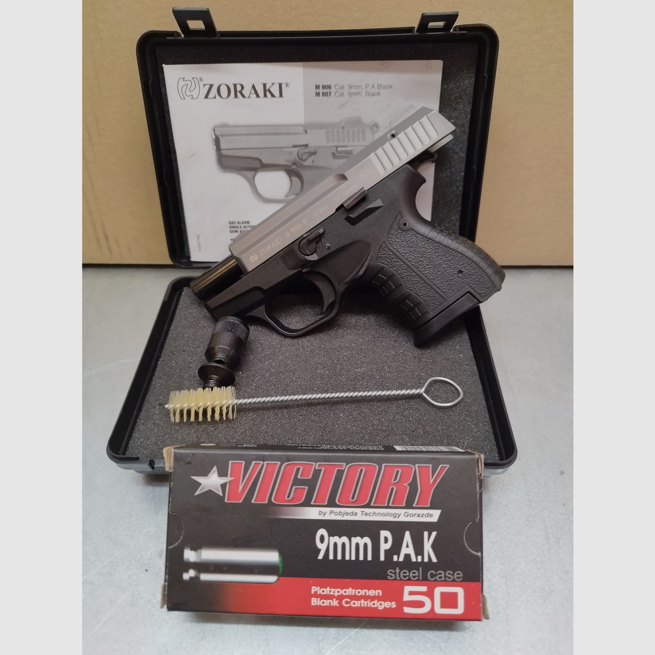 Zoraki 906 Schreckschuss Pistole 9mm Titan-Optik Set Angebot !!Neuware!!