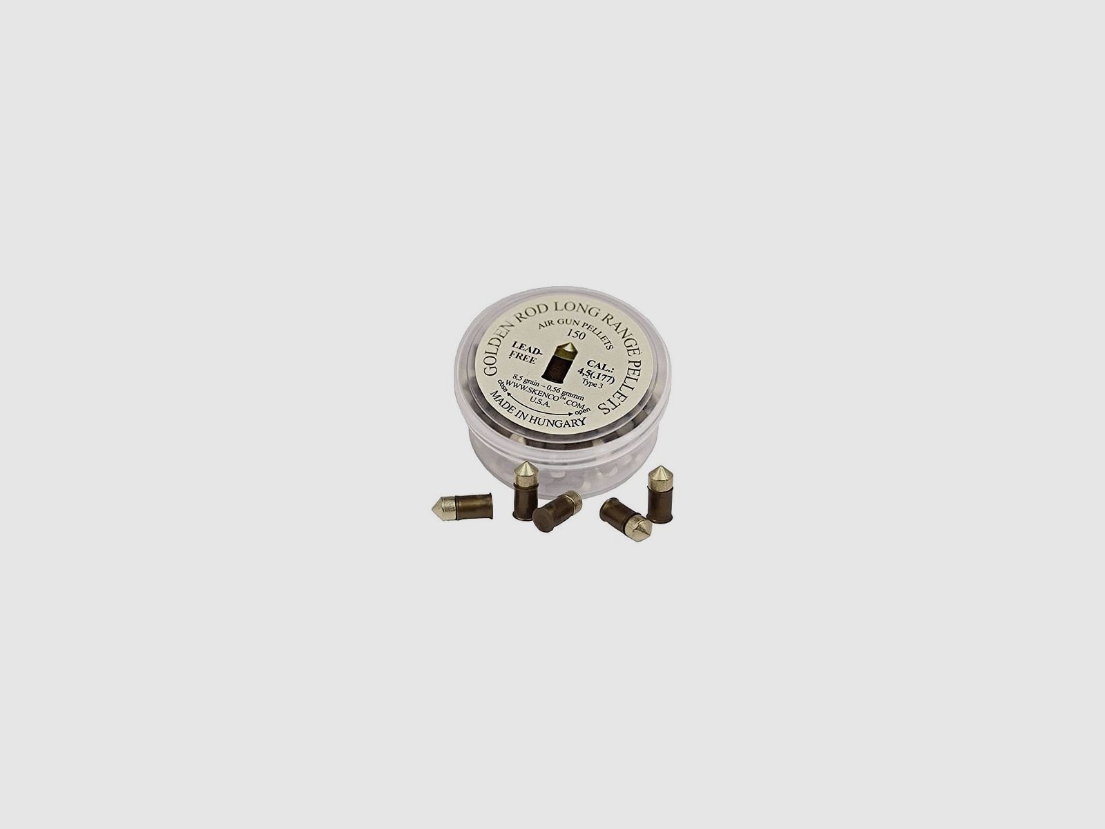 Geschosse Kal. 4,5 Skenco Typ 3 Golden Rod Langstrecke 8,5gr aus Stahl