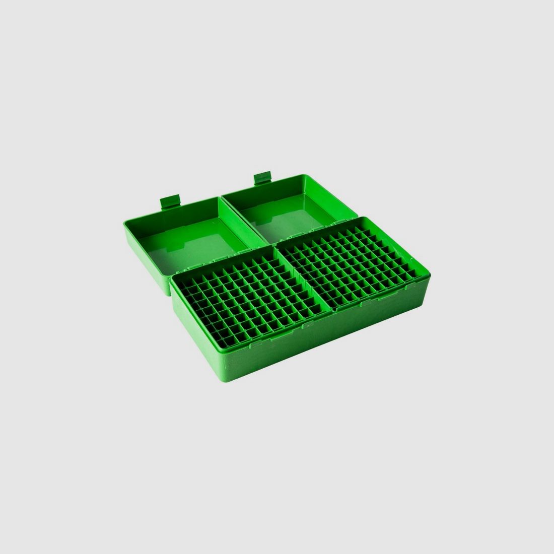 MTM scatola per cartucce RS-200-10 verde con coperchio a ribalta per 200 cartucce .223 e altre.